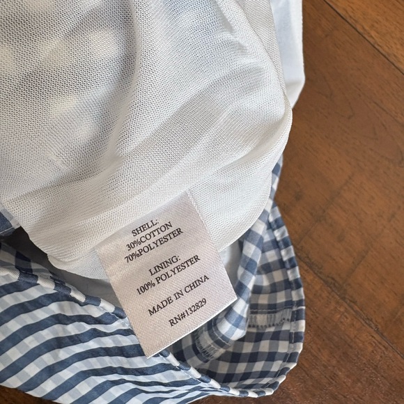 Super Down Karina Front Tie Skirt Blue White Gingham Women’s XS NWOT - Picture 7 of 7